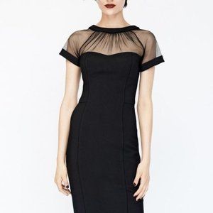 Maggy London Illusion Yoke Crepe Cocktail Dress 4P
